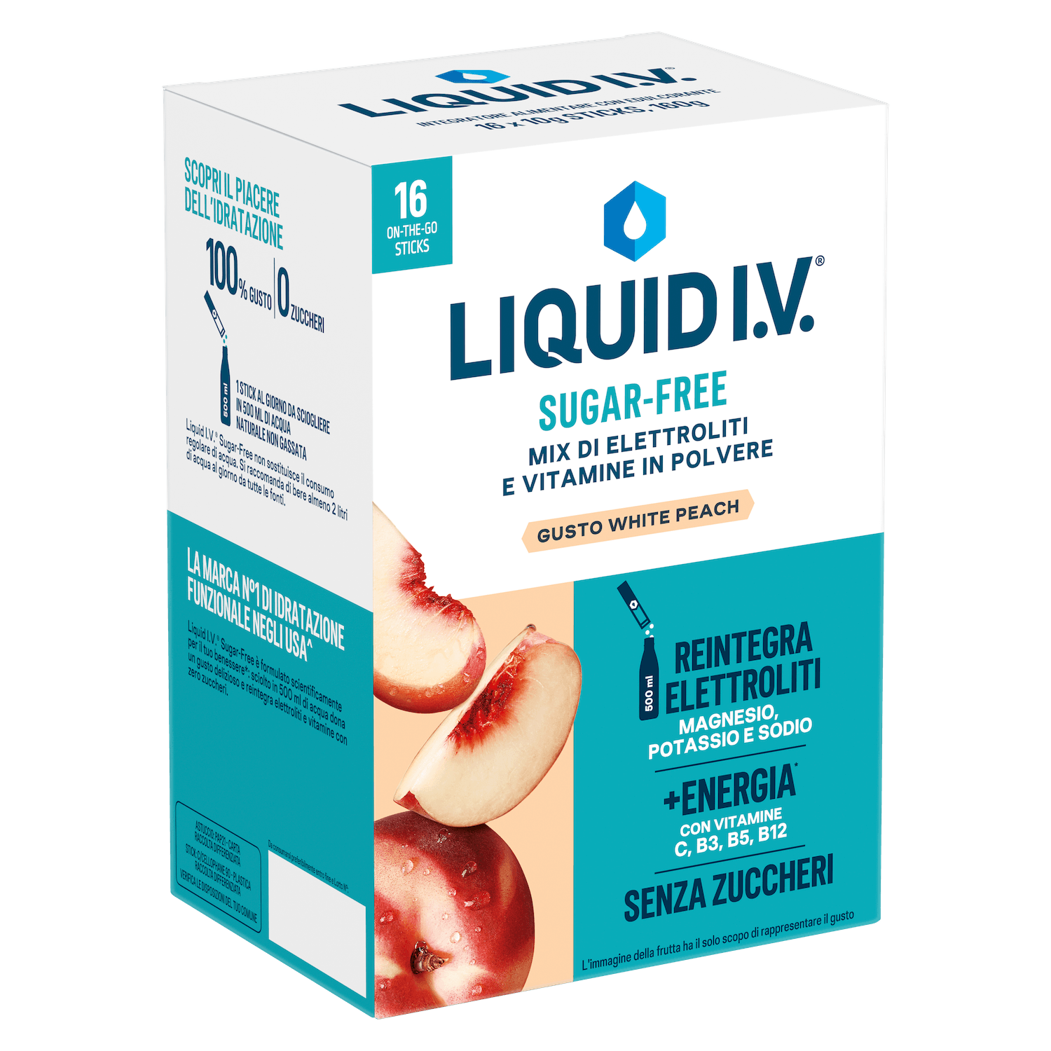Liquid I.V.® Sugar-Free - White Peach 16PK