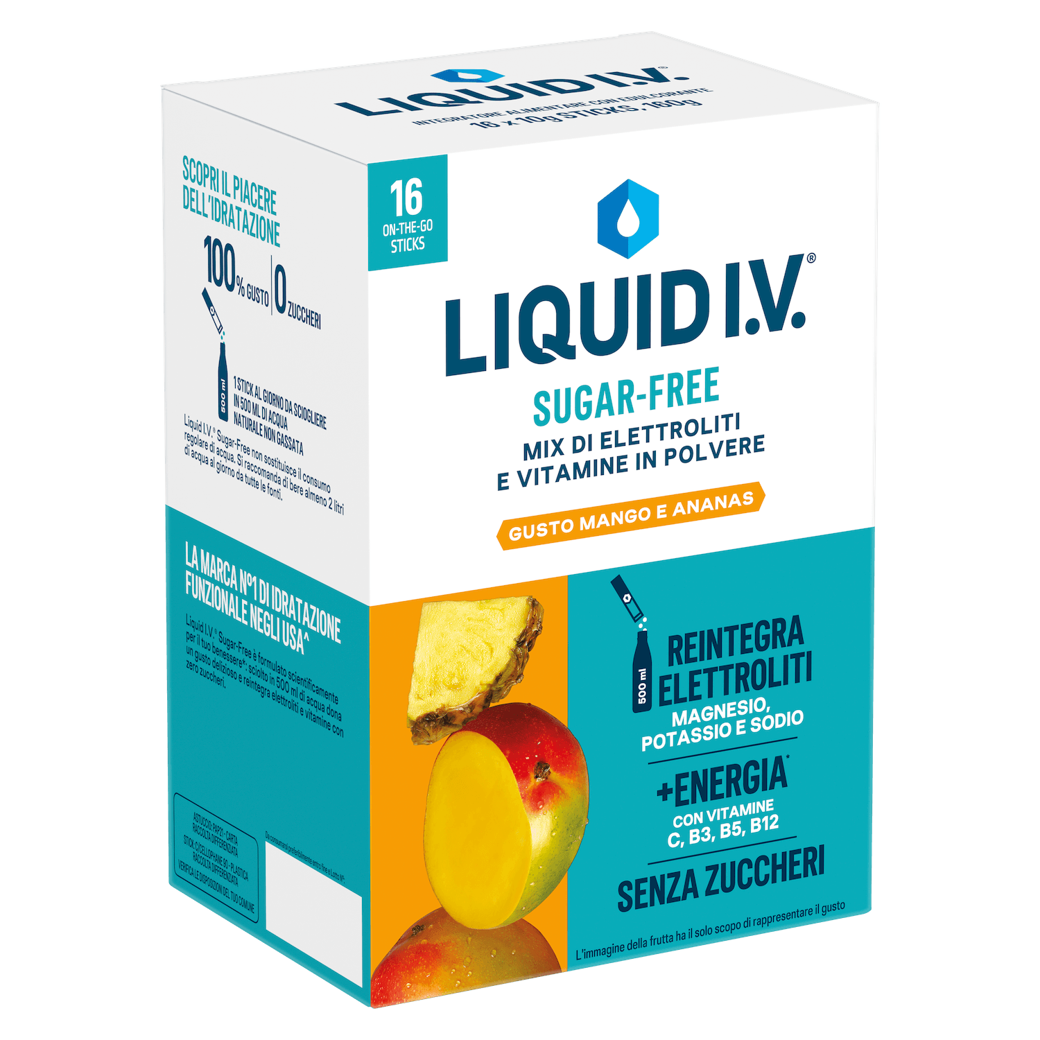 Liquid I.V.® Sugar-Free - Mango e Ananas 16PK
